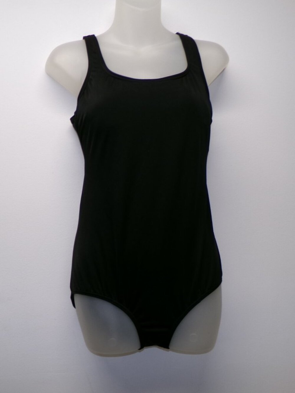 Lands' End Black Classic Lined One Piece Swim Bathing Suit Wireless Padded Sz 12